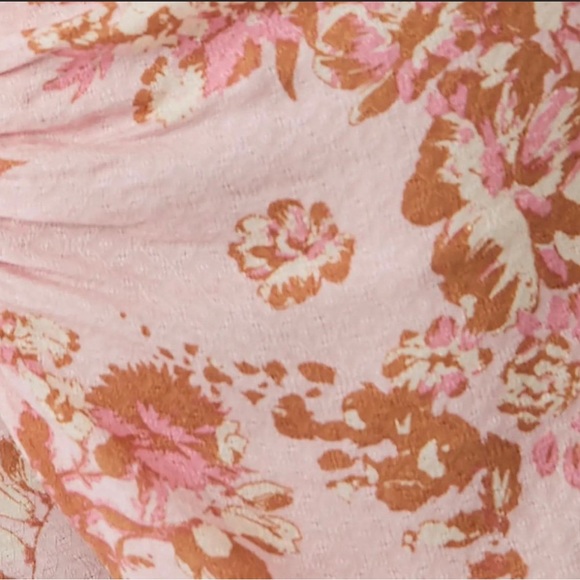 NWT Free People Hilary Pink & Floral Printed Long Sleeve Boho Top - Picture 8 of 8